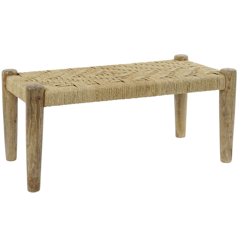 Banqueta DKD Home Decor Natural Cuerda Madera de mango (88 x 42 x 39,5 Banqueta DKD Home Decor Natural Cuerda Madera de mango (88 x 42 x 39,5