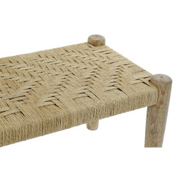 Banqueta DKD Home Decor Natural Cuerda Madera de mango (88 x 42 x 39,5