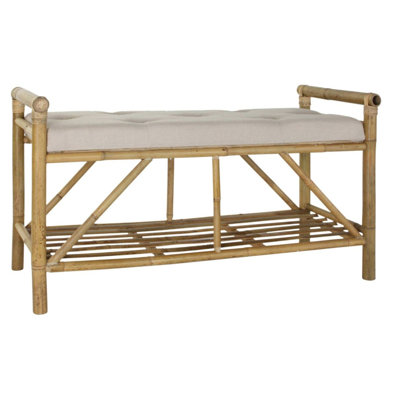 Banqueta DKD Home Decor Natural Beige Marrón Algodón Bambú (100 x 4 Banqueta DKD Home Decor Natural Beige Marrón Algodón Bambú (100 x 4
