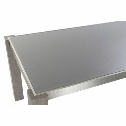 Mesa de Comedor DKD Home Decor Cristal Gris Aluminio Roble Cristal Tem