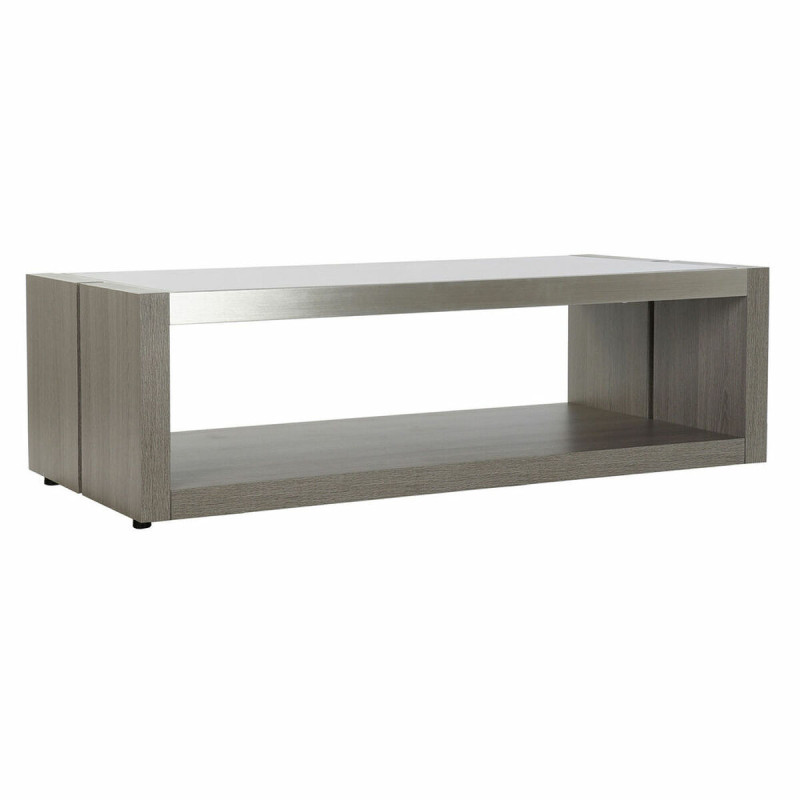 Mesa de Centro DKD Home Decor Cristal Aluminio Roble Cristal Templado