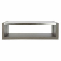 Mesa de Centro DKD Home Decor Cristal Aluminio Roble Cristal Templado