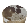 Taburete DKD Home Decor Blanco Marrón Natural Piel Madera 42 x 42 x 7