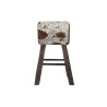 Taburete DKD Home Decor Blanco Marrón Negro Piel Madera 50 x 35 x 75