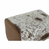 Taburete DKD Home Decor Blanco Marrón Negro Piel Madera 50 x 35 x 75