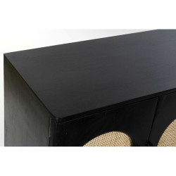 Aparador DKD Home Decor Negro Natural Ratán Madera de mango (150 x 40
