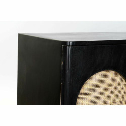 Aparador DKD Home Decor Negro Natural Ratán Madera de mango (150 x 40