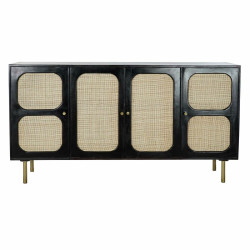 Aparador DKD Home Decor Negro Dorado Natural Ratán Madera de mango 15