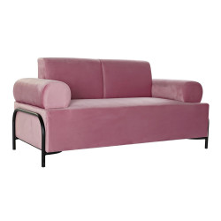 Sofá DKD Home Decor Negro Rosa Metal Poliéster Moderno (154 x 76 x 7