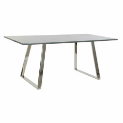 Mesa de Comedor DKD Home Decor Cristal Acero Gris oscuro (180 x 90 x 7
