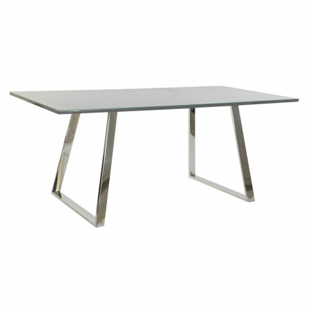 Mesa de Comedor DKD Home Decor Cristal Acero Gris oscuro (180 x 90 x 7