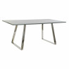 Mesa de Comedor DKD Home Decor Cristal Acero Gris oscuro (180 x 90 x 7