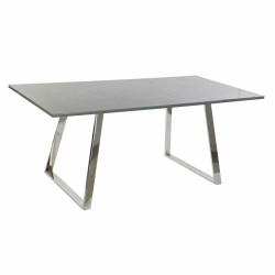 Mesa de Comedor DKD Home Decor Cristal Acero Gris oscuro (180 x 90 x 7