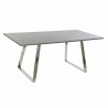 Mesa de Comedor DKD Home Decor Cristal Acero Gris oscuro (180 x 90 x 7