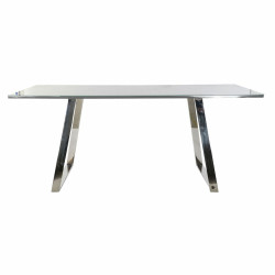 Mesa de Comedor DKD Home Decor Cristal Acero Gris oscuro (180 x 90 x 7