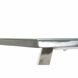 Mesa de Comedor DKD Home Decor Cristal Acero Gris oscuro (180 x 90 x 7