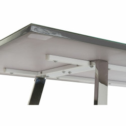 Mesa de Comedor DKD Home Decor Cristal Acero Gris oscuro (180 x 90 x 7