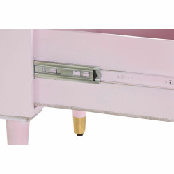 Mesita de Noche DKD Home Decor 52 x 42 x 65 cm Metal Rosa claro Madera