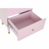 Mesita de Noche DKD Home Decor 52 x 42 x 65 cm Metal Rosa claro Madera