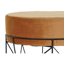 Reposapiés DKD Home Decor Negro Metal Poliéster Terracota (33 x 33 x