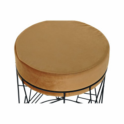 Reposapiés DKD Home Decor Negro Metal Poliéster Terracota (33 x 33 x