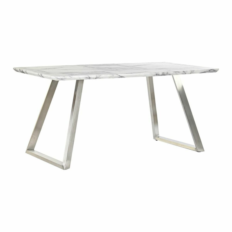 Mesa de Comedor DKD Home Decor Acero Blanco 160 x 90 x 76 cm Madera MD Mesa de Comedor DKD Home Decor Acero Blanco 160 x 90 x 76 cm Madera MD