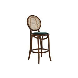 Taburete DKD Home Decor Verde Marrón oscuro Ratán Madera de olmo 43