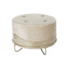 Reposapiés DKD Home Decor Beige Dorado Metal Poliéster (63 x 63 x 42