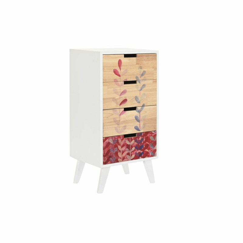 Cajonera DKD Home Decor Blanco Granate Natural Madera de caucho Madera
