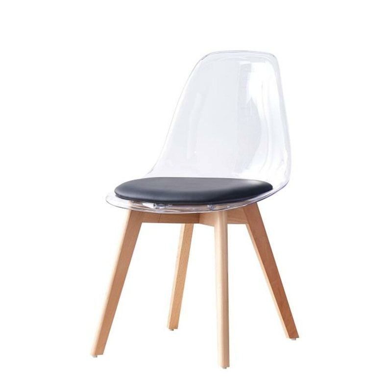 Silla de Comedor DKD Home Decor Negro Multicolor Natural 30 x 40 cm 54