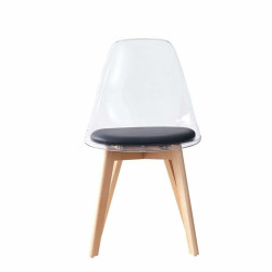 Silla de Comedor DKD Home Decor Negro Multicolor Natural 30 x 40 cm 54