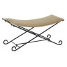 Banqueta DKD Home Decor  Negro Metal Marrón claro Ratán (94 x 49 x 4