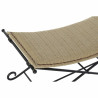 Banqueta DKD Home Decor  Negro Metal Marrón claro Ratán (94 x 49 x 4