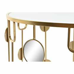 Juego de 2 Mesitas DKD Home Decor Espejo Dorado Metal (80 x 80 x 45 cm