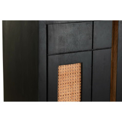 Aparador DKD Home Decor Negro Ratán Madera de mango (160 x 40 x 90 cm