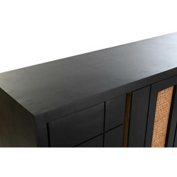 Aparador DKD Home Decor Negro Ratán Madera de mango (160 x 40 x 90 cm