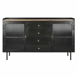 Aparador DKD Home Decor Natural Negro Dorado Metal Madera de mango (14