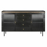 Aparador DKD Home Decor Natural Negro Dorado Metal Madera de mango (14