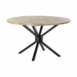 Mesa de Comedor DKD Home Decor 127 x 127 x 75 cm Natural Negro Metal A