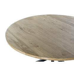 Mesa de Comedor DKD Home Decor 127 x 127 x 75 cm Natural Negro Metal A