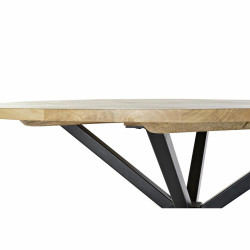 Mesa de Comedor DKD Home Decor 127 x 127 x 75 cm Natural Negro Metal A