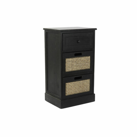 Cajonera DKD Home Decor Negro Natural Madera Madera de Paulonia Vintag
