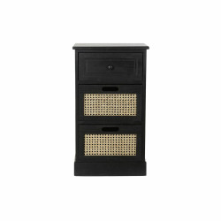 Cajonera DKD Home Decor Negro Natural Madera Madera de Paulonia Vintag