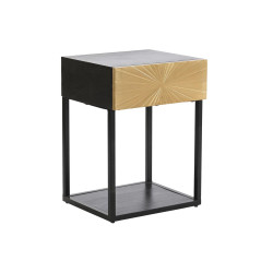 Mesita de Noche DKD Home Decor Dorado 35 x 40 x 55 cm Negro Metal Made