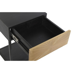Mesita de Noche DKD Home Decor Dorado 35 x 40 x 55 cm Negro Metal Made