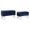 Banqueta DKD Home Decor  Azul Dorado Metal Terciopelo (90 x 40 x 47 cm