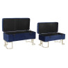 Banqueta DKD Home Decor  Azul Dorado Metal Terciopelo (90 x 40 x 47 cm