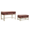 Banqueta DKD Home Decor  Rosa Dorado Metal Terciopelo (80 x 40 x 47 cm
