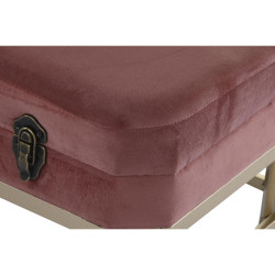 Banqueta DKD Home Decor  Rosa Dorado Metal Terciopelo (80 x 40 x 47 cm