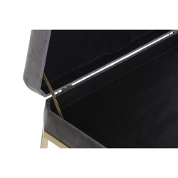 Banqueta DKD Home Decor  Gris Dorado Metal Terciopelo (80 x 40 x 47 cm